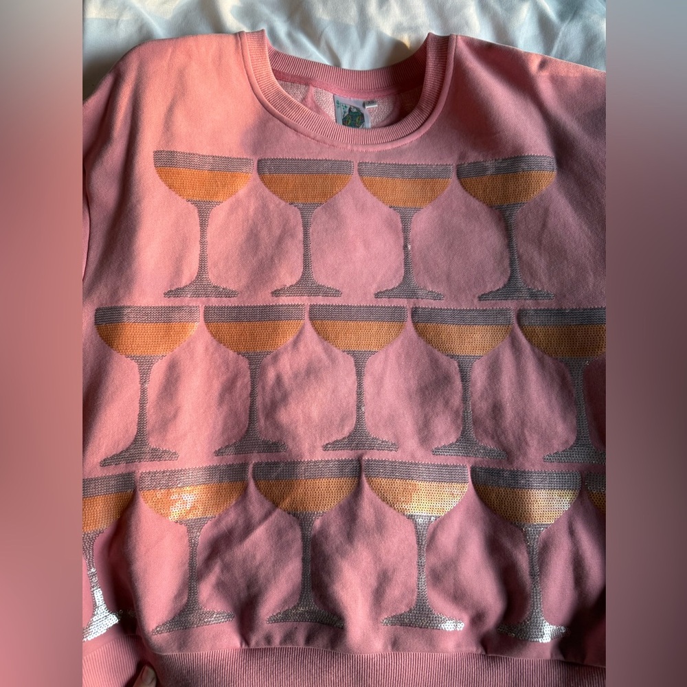 Queen of the Sparkles Martini Glass Sweatshirt XS